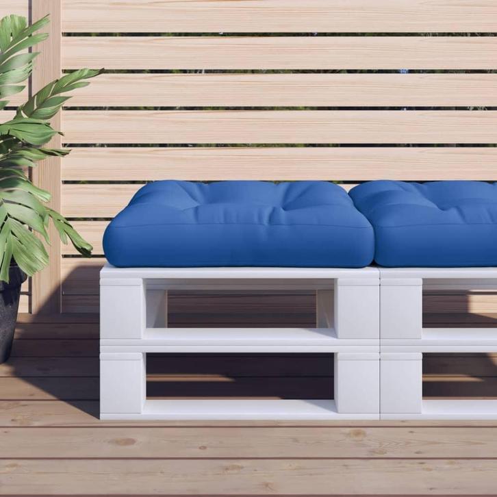 vidaXL Palletkussen 58x58x10 cm stof blauw, Huis en Inrichting, Woonaccessoires | Kussens, Nieuw, Verzenden