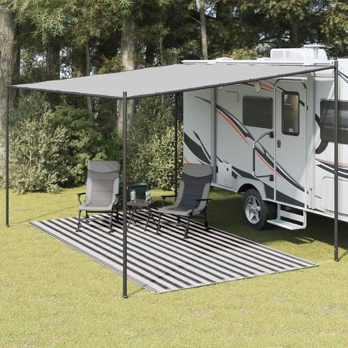 vidaXL Tenttapijt 250x450 cm antracietkleurig en wit, Caravanes & Camping, Accessoires de tente, Envoi