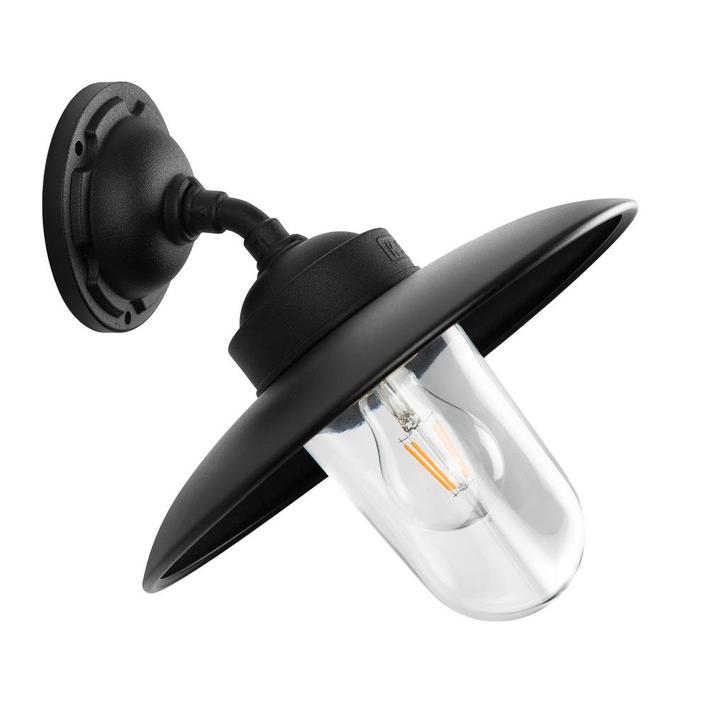 Stal- & Boerderijlampen Solingen Stallamp Schuin Matzwart, Tuin en Terras, Buitenverlichting, Verzenden