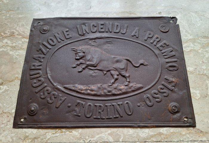 Targa Assicurativa Torino - Plaque - Metaal, Antiquités & Art, Antiquités | Assiettes décoratives & Carrelages