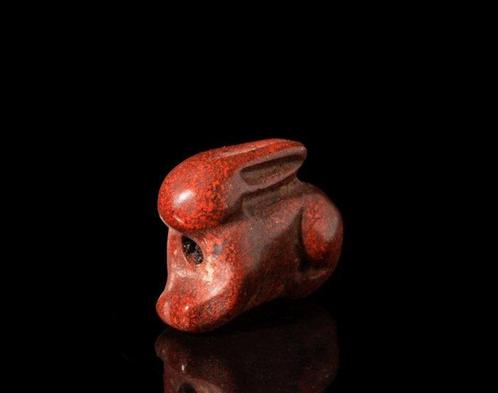 Near Easte einde Amulet - Rode steen konijnenamulet (Zonder, Handtassen en Accessoires, Antieke sieraden