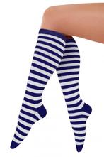 Lange Sokken Blauw Wit Streepjes 36-41 Carnaval Voetbal, Kleding | Dames, Carnavalskleding en Feestkleding, Nieuw, Ophalen of Verzenden
