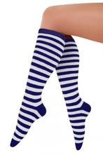 Sokken Blauw Wit Lange Gestreepte Kousen 36-41 Carnaval Voet, Kleding | Dames, Carnavalskleding en Feestkleding, Ophalen of Verzenden