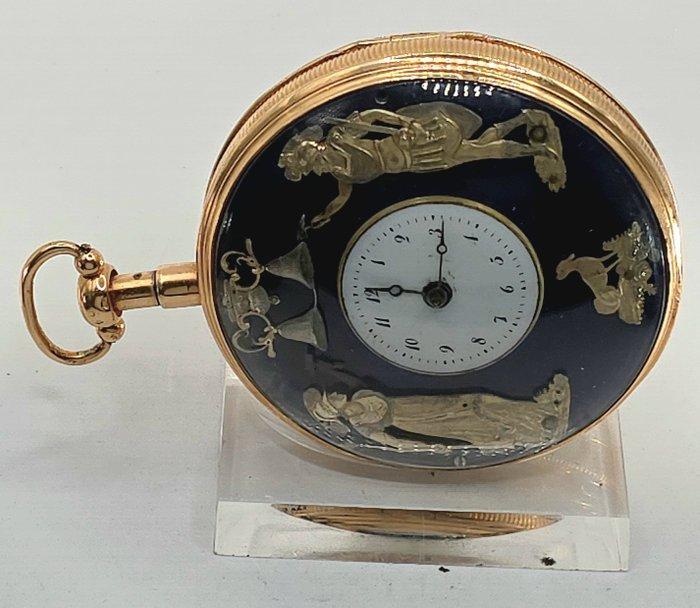 FLB Schweiz - 18K Gold Spindeluhr - Jaquemarts Automat -, Handtassen en Accessoires, Horloges | Heren