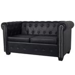 vidaXL Tweezitsbank Chesterfield-stijl kunstleer zwart, Verzenden, Nieuw