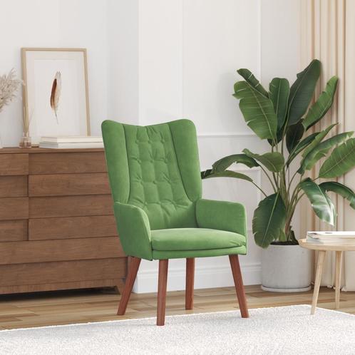 vidaXL Ligzetel Lichtgroen Velvet, Huis en Inrichting, Fauteuils, Nieuw, Verzenden