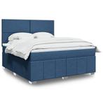 vidaXL Boxspring met matras stof blauw 180x200 cm, Huis en Inrichting, Verzenden, Nieuw
