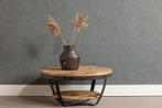 Salontafel Mangohout Rond Maeve 90 cm, Huis en Inrichting, Tafels | Salontafels, Verzenden, Rond, Nieuw, Industriële meubels