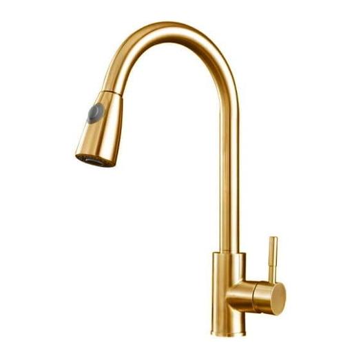 Elegante keukenkraan goud met uittrekbare slang tot 82 cm, Doe-het-zelf en Bouw, Sanitair, Nieuw, Ophalen of Verzenden