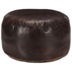 vidaXL Poef 60x30 cm echt geitenleer donkerbruin, Huis en Inrichting, Zetels | Voetbanken en poefs, Verzenden, Nieuw