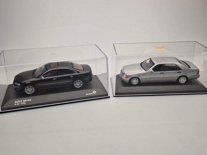 Minichamps 1:43 - Modelauto - 1:43 2x modelauto:, Hobby en Vrije tijd, Modelauto's | 1:5 tot 1:12