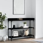 vidaXL Table console avec étagères noir 100x30x80 cm, Maison & Meubles, Verzenden, Neuf