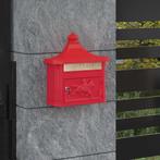 vidaXL Wandgemonteerde brievenbus met opslag Rood 40,5 x 16, Tuin en Terras, Brievenbussen, Verzenden, Nieuw