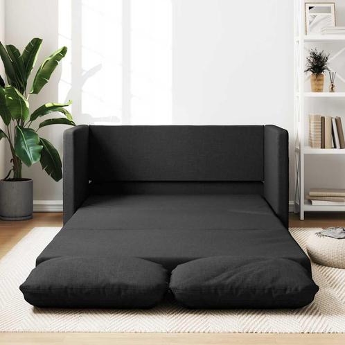 vidaXL Slaapbank vloermodel 2-in-1 112x174x55 cm stof zwart, Huis en Inrichting, Zetels | Zetels, Nieuw, Verzenden