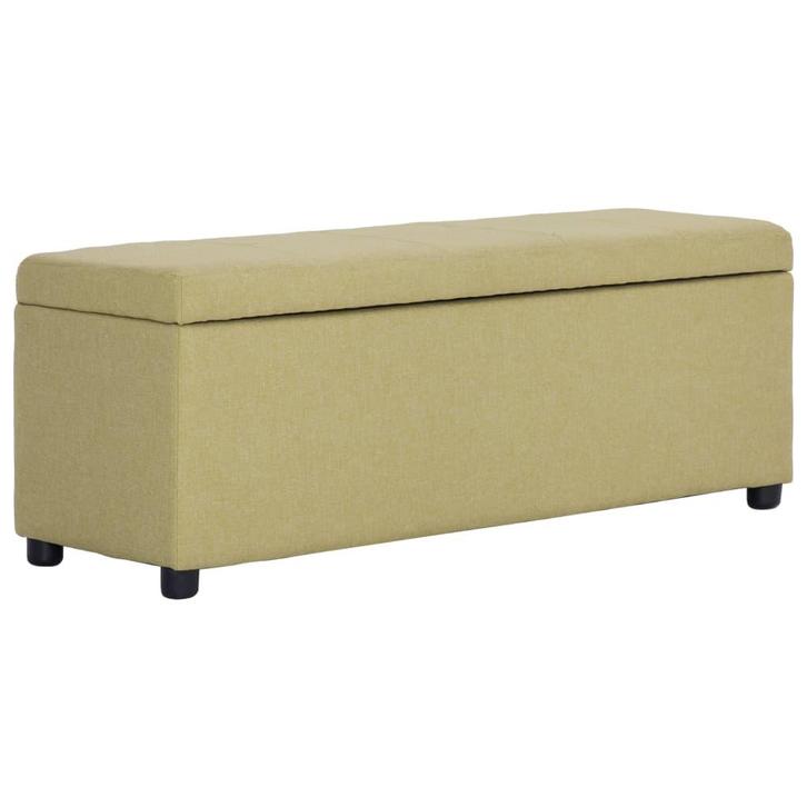 vidaXL Bankje met opbergvak 116 cm polyester groen, Huis en Inrichting, Overige Huis en Inrichting, Nieuw, Verzenden