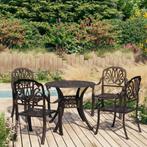 vidaXL Ensemble de bistro 5 pcs Aluminium coulé Bronze, Jardin & Terrasse, Verzenden, Neuf