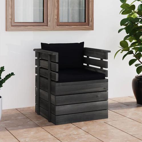 vidaXL Tuinfauteuil met kussens pallet grenenhout, Tuin en Terras, Tuinsets en Loungesets, Nieuw, Verzenden