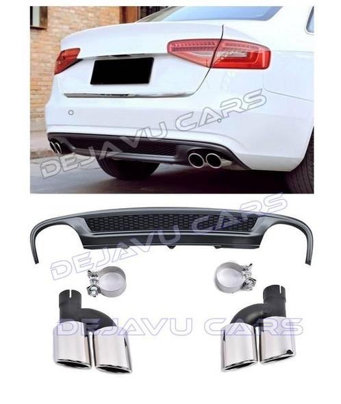 S line Look Diffuser + Uitlaat sierstukken voor Audi A4 B8.5, Auto diversen, Tuning en Styling, Ophalen of Verzenden
