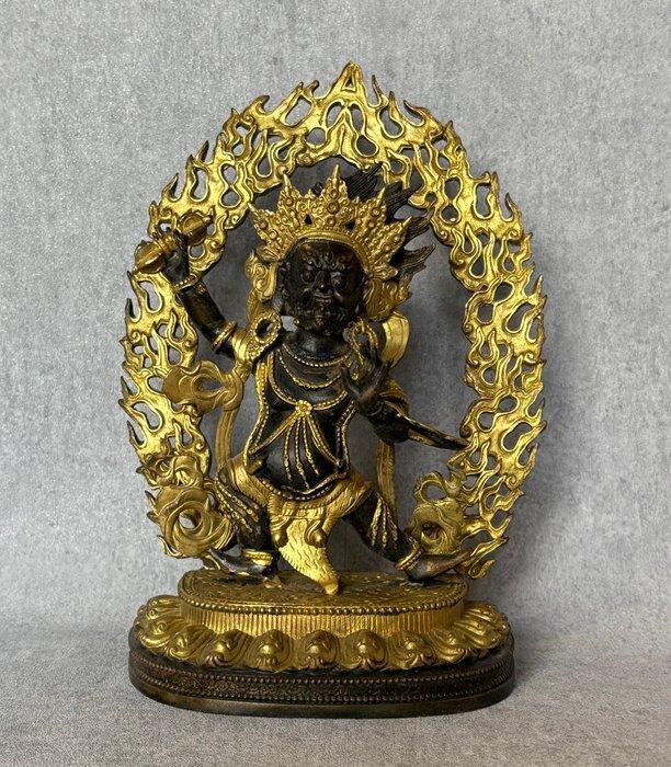Vajrapani 32 cm - Verguld Brons - Tibet - 20e eeuw, Antiek en Kunst, Antiek | Overige Antiek