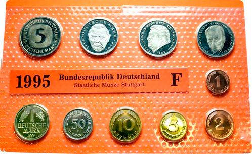 Munten set 1 Pfennig bis 5 Mark 1995 F Brd:, Postzegels en Munten, Munten | Europa | Niet-Euromunten, België, Verzenden