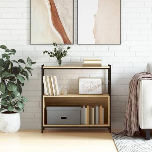 vidaXL Boekenrek 80x30x78,5 cm bewerkt hout en ijzer sonoma, Huis en Inrichting, Kasten | Boekenkasten, Nieuw, Verzenden