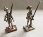 Pair Vintage 800 Silver Figures Of Medieval Knights Made In