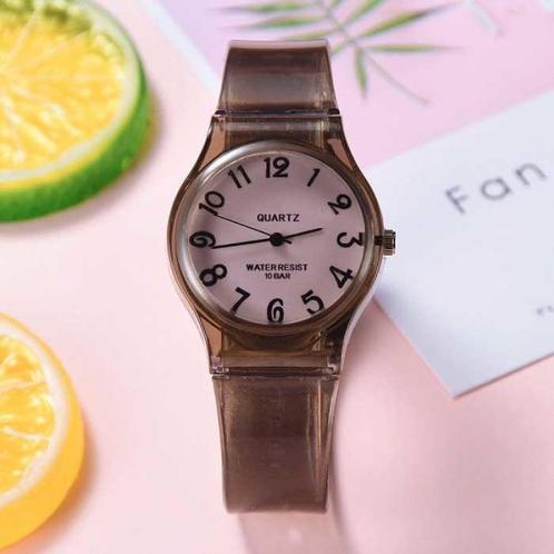 Transparant Candy Jelly Horloge Dames - Waterdicht Siliconen, Handtassen en Accessoires, Smartwatches, Nieuw, Verzenden