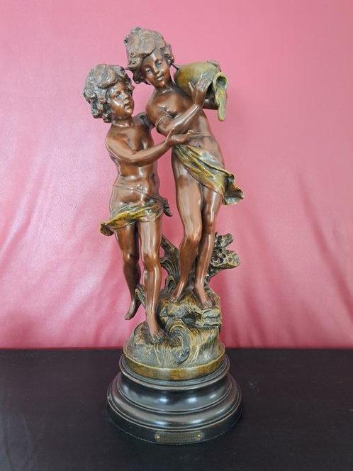 Auguste Moreau (1834-1917) - sculptuur, Ruisseau et Fontaine, Antiek en Kunst, Antiek | Keramiek en Aardewerk