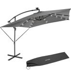 tectake Parasol Sunna LED-zonneenergie met zwengel 2,5 x 2,5, Verzenden, Nieuw