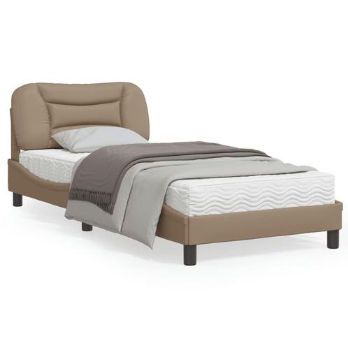 vidaXL Cadre de lit avec tête de lit Cappuccino 90x190, Maison & Meubles, Chambre à coucher | Lits, Neuf, Envoi