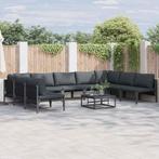 vidaXL Tuinbank Set Antraciet Staal, Tuin en Terras, Verzenden, Nieuw