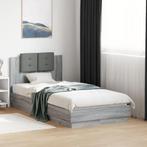vidaXL Bedframe met hoofdeinde bewerkt hout grijs sonoma, Huis en Inrichting, Slaapkamer | Bedden, Verzenden, Nieuw