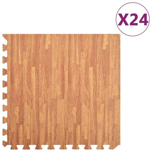 vidaXL Tapis de sol 24 pcs Grain de bois 8,64 Mousse, Sports & Fitness, Équipement de fitness, Neuf, Envoi