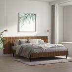 vidaXL Hoofdbord wandmodel 240x1,5x80 cm bewerkt hout bruin, Huis en Inrichting, Slaapkamer | Bedden, Verzenden, Nieuw