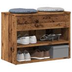 vidaXL Schoenenbank 60x30x45 cm bewerkt hout oud houtkleurig, Huis en Inrichting, Verzenden, Nieuw