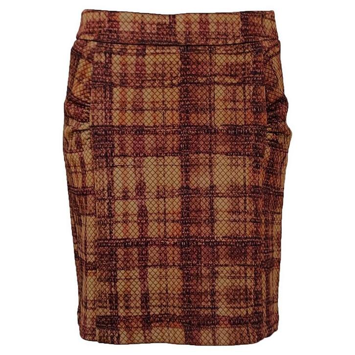 Enolah • bruin geruite rok met plooitjes • 40, Kleding | Dames, Truien en Vesten, Bruin, Nieuw, Maat 38/40 (M), Verzenden