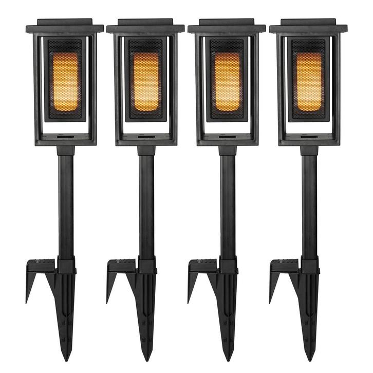 Buitenverlichting zonne-energie Set van 4 LED Solar Fakkel T, Tuin en Terras, Buitenverlichting, Led, Zonne-energie, Minder dan 50 watt
