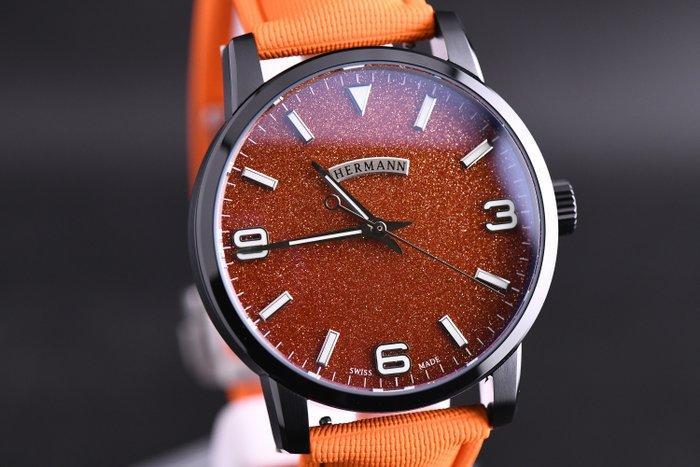 Hermann Stellar Black PVD - Automatic Swiss Made -, Handtassen en Accessoires, Horloges | Heren