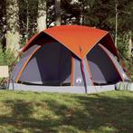vidaXL Tent 4-persoons waterdicht grijs en oranje, Caravans en Kamperen, Tenten, Verzenden, Nieuw