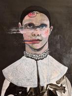 Romy van Rijckevorsel - Portrait with pearls, Antiek en Kunst