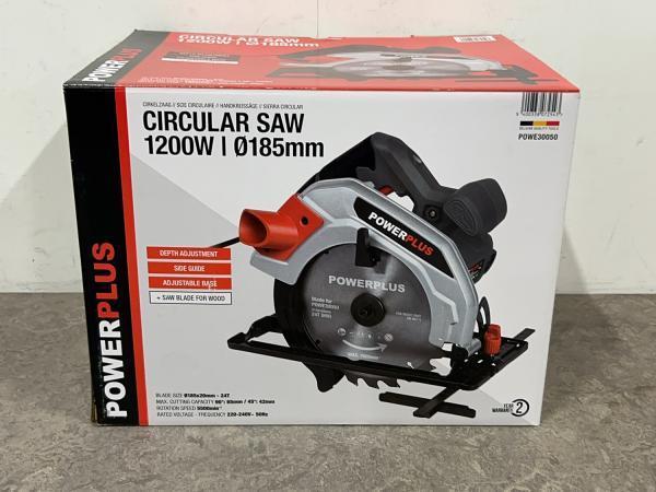 Veiling - Powerplus cirkelzaag 1200W ø185mm, Doe-het-zelf en Bouw, Gereedschap | Zaagmachines
