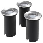 vidaXL LED-Grondspots buiten 3 stuks rond, Tuin en Terras, Buitenverlichting, Verzenden, Nieuw