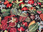Exotische wilde natuur: Gobelinstof met bloemen, dieren en, Antiek en Kunst, Antiek | Tapijten, Tafelkleden en Textiel