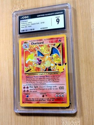 Pokémon - 1 Graded card - Charizard 4 / 102 BASE Holo, Full beschikbaar voor biedingen