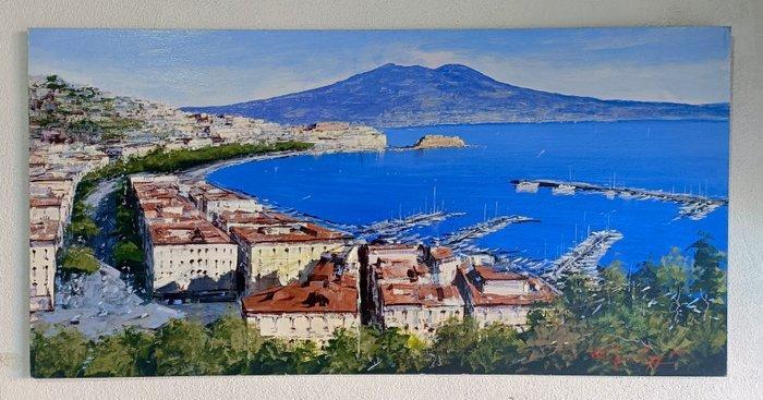 Vincenzo Caiazza (1977) - Golfo di Napoli - XL format, Antiquités & Art, Art | Peinture | Classique