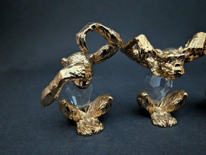 Beeld, Swarovski horen, zien en zwijgen - uniek - 4 cm -, Antiek en Kunst, Curiosa en Brocante