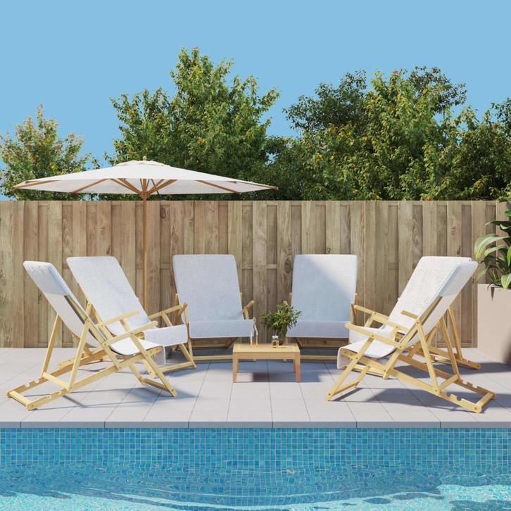 vidaXL Strandhanddoeken 6 st 400 g/m² 60x135 cm stof wit, Huis en Inrichting, Badkamer | Badtextiel en Accessoires, Nieuw, Verzenden