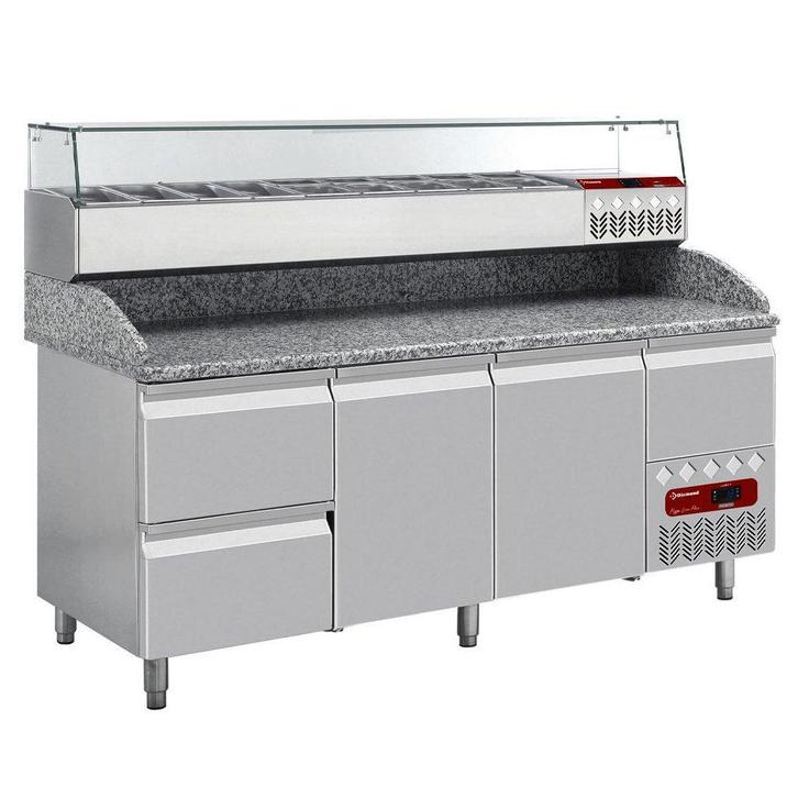 Pizzawerkbank + Opzetkoelvitrine | 415L | 2 Deuren + 3, Zakelijke goederen, Horeca | Keukenapparatuur, Nieuw in verpakking, Verzenden