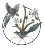 Wanddecoratie rond 2 vogels met bloem, Maison & Meubles, Accessoires pour la Maison | Décorations murale, Verzenden