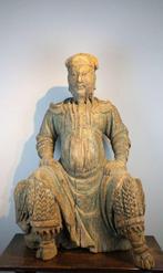 Beeld - Gelakt hout - Zhenwu - A Large Wood Figure of Zhenwu, Antiquités & Art